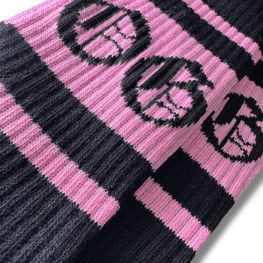 og bubblegum black stripe socks