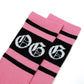 og bubblegum stripe socks